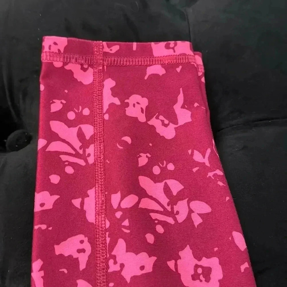FABLETICS Floral Full Length High Waist Leggings Hot Pink Barbie Workout Yoga - Picture 4 of 8